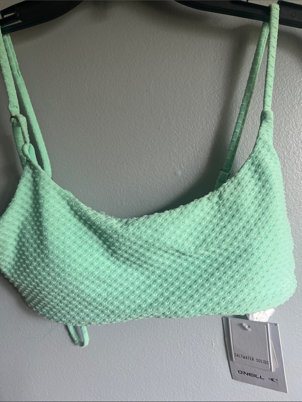 O'Neill $38 Mint Textured Waffle-Style Bikini Top